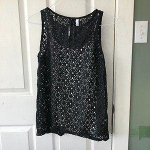 White and Black Lace Tank top